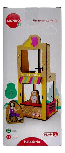 Heladeria Madera Incluye Figuras Juego Infantil Niño Planz Desarrollo De Habilidades De Espacio Y Motricidad Juguete 100% Seguro Didactico