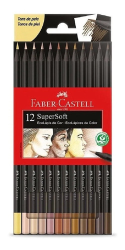 12 Colores Profesionales Tonos Piel Super Soft Faber Castell