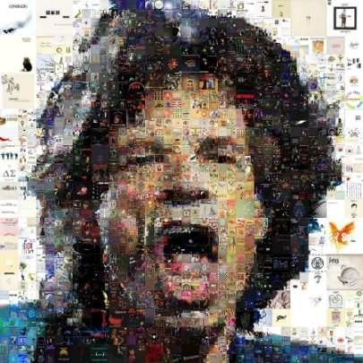 Mick Jagger - Mosaico Abstracto - Música - Lámina 45x30 Cm.