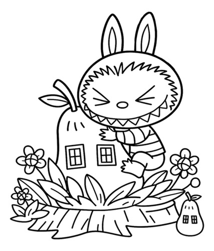 Imprimible Labubu Para Colorear Pintar The Monsters