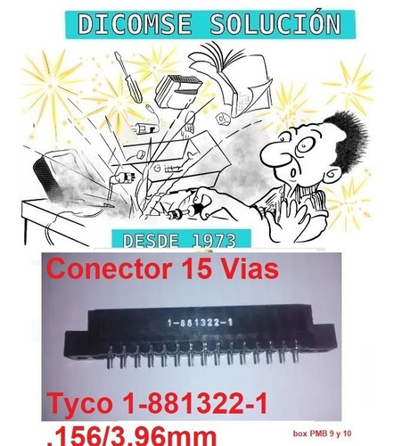 Conector 15 Vias Tyco 1-881322-1 .156/3.96mm Simle Faz Borde