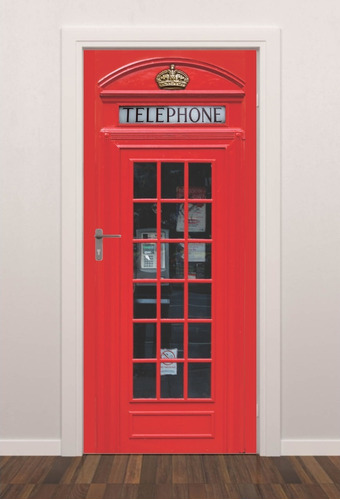 Imagem 1 de 3 de Adesivo Decorativo De Porta Cabine Telefônica Londres Sala