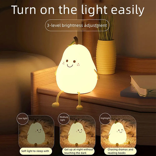 Luz Nocturna Infantil, Lámpara De Silicona En Forma De Pera