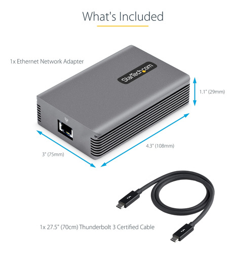 Adaptador Thunderbolt 3 A Ethernet Startech.com 10 Gbe 10 G