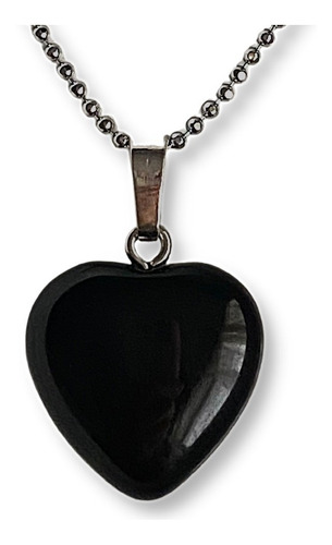 Imagen 1 de 4 de Collar Corazoncito De Ónix 100% Natural