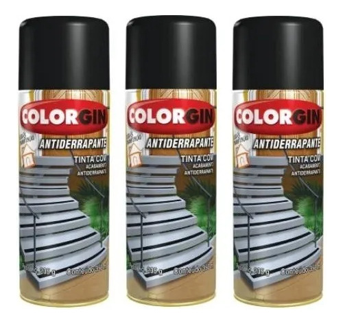 Kit 3 Sprays Colorgin Antiderrapante Preto