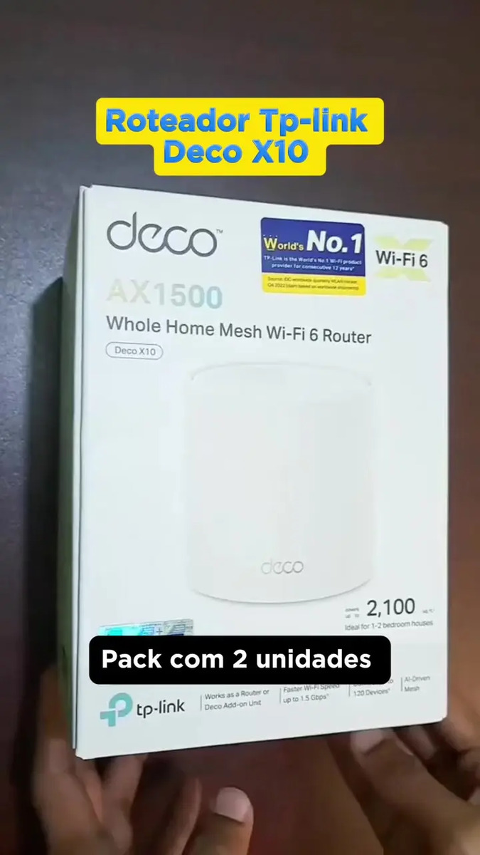 Tp-link Deco X10(2-pack) Roteador Mesh Wifi6 Ax1500 Cobre Até 360m²