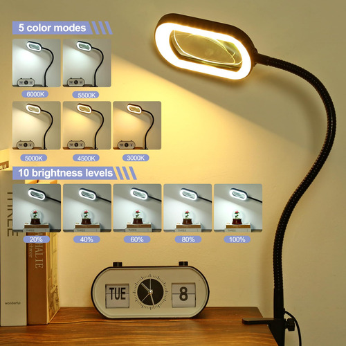 Lupa Cuadrada De 10 Aumentos Con Luz Y Soporte Lupa Con Luz