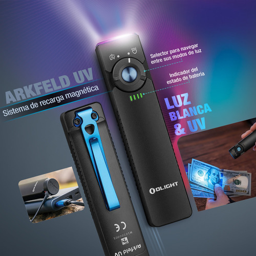 Kit Wave Plata Leatherman Con Linterna Arkfeld Uv Olight Y Funda Edc