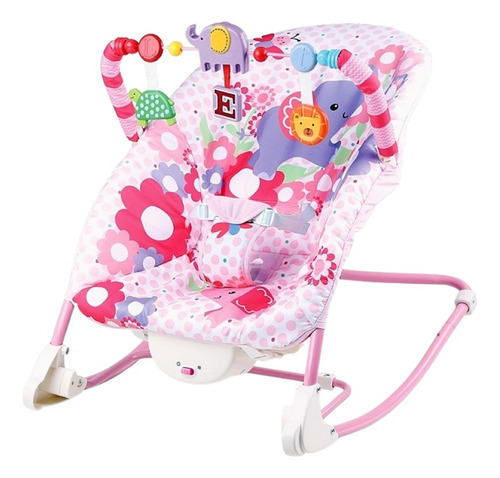 Silla Mecedora De Bebé Con Vibración Bouncer 3 Etapas Rosa