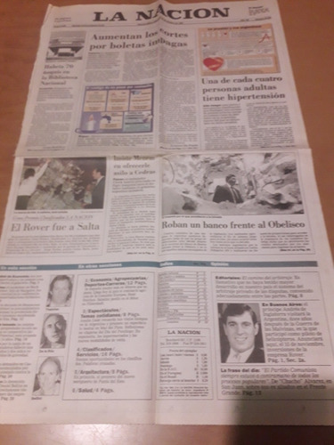 Tapa Diario La Nación 12 10 1994 Salta Biblioteca Nacional 