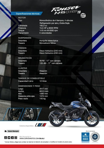 Imagen 12 de 16 de Bajaj Rouser 160 Ns Td 0 Km - (no Cg / Ybr) - Bonetto Motos