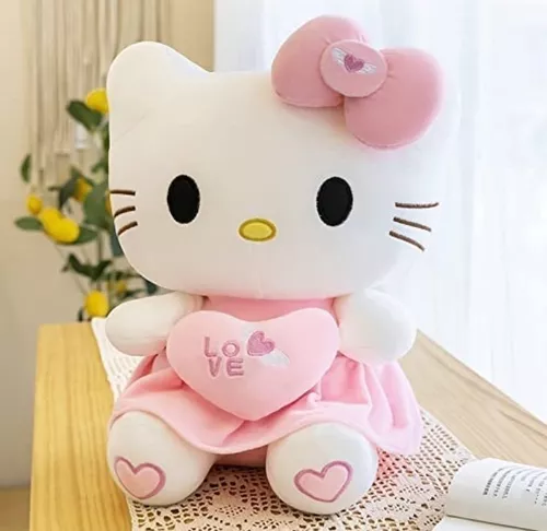 Peluche Hello Kitty Con Corazón 25cm Rosa