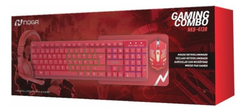 Combo Gaming X4 Teclado Mouse Pad Auriculares Noga Nkb-413