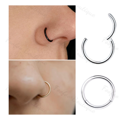 Piercing Septum Acero Quirúrgico Argolla Oreja Nariz 10mm 1 Plateado