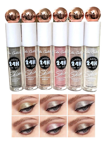 Pack 6 Sombras De Ojos Liquidas Glitter Super Stay 30h 2en1