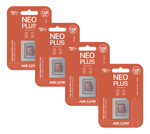 Micro Sd Para Camaras De Seguridad 128 Gb Hs-tf-e1 4 Piezas