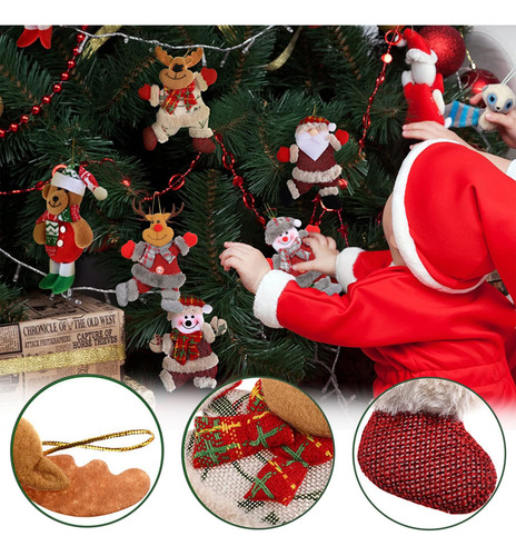 Ornamento De Pingente De Pelúcia De Natal, 8 Peças De