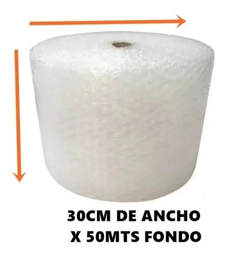 Rollo Plastico Papel Burbuja De 50m X 30cm