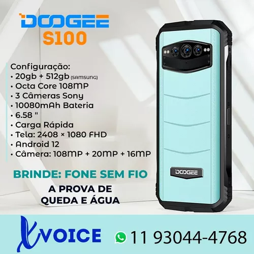 Celular DOOGEE S100 256GB 20GB RAM 108MP+20MP+16MP 10800mAh