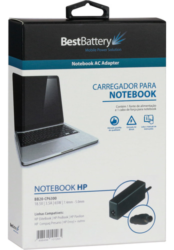 Fonte Carregador Para Notebook Hp Dv5-2231br - 65w