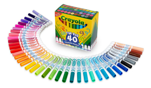 Plumones Crayola 58-7858 X40 De Punta Cónica Lavables 3+