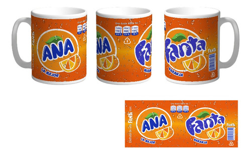 Mugs Pocillos Personalizados Vasos Fanta Gaseosa