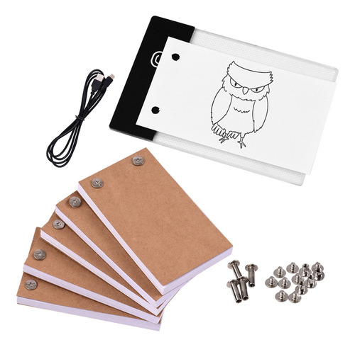 Kit Flip Book Con Light Pad Led Light Box Tablet 300 Hojas