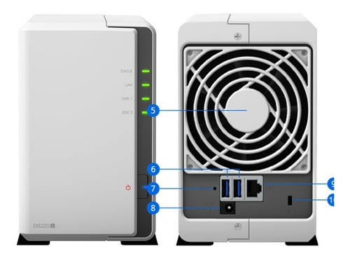 Imagen 3 de 4 de Servidor Nas Synology Diskstation 2 Bahías Sata Gigabit Usb