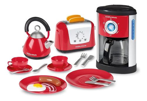 Kit Juguete De Cocina Conjunto Completo Con Utencilios Color Rojo