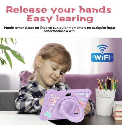 Tablet Para Niños Hancdon F06 7 Pulgadas 6g+128g Memoria Con Android 12 10 Core Android 12 ,wifi,3800mah, 5mp+13mp ,con Tablet Funda