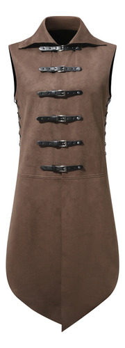 B Vest Medieval Way, Sin Mangas, De Piel, Sin Mangas, Con He