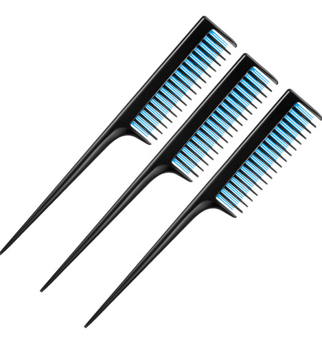 3 Piece Triple Teasing Comb, Rat Tail Combs For Women, Tool