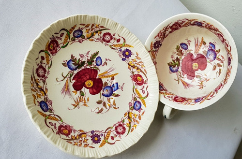 Taza Y Plato De Té Porcelana Inglesa Wedgwood Cornflower (Usado)