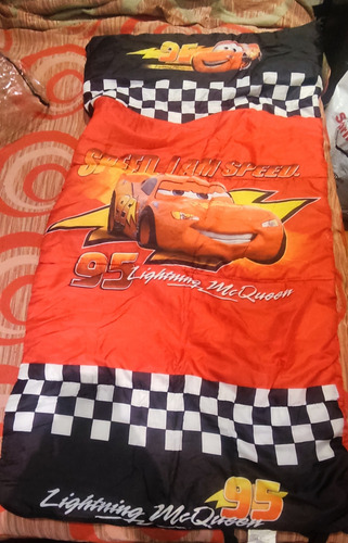 Bolsa De Dormir Infantil.cars Rayo Mc Queen 142x71cm Cr Rojo Derecho (Usado)