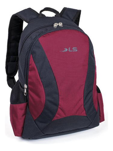 Mochila Ls Mo4119 Chumbo Com Detalhes Em Vermelho