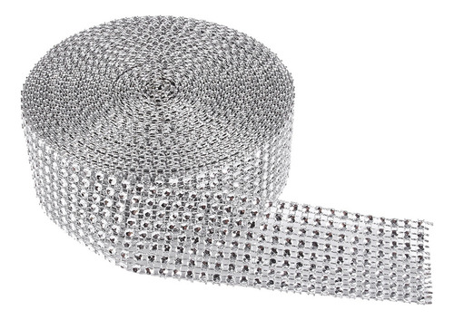 Rollo De Cinta De Malla De Diamantes De Imitación De 10 Yard