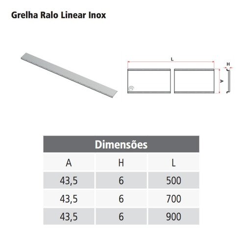 Kit 02 Ralos Lineares 90cm Grelha Tampa Inox Tigre Sekapiso