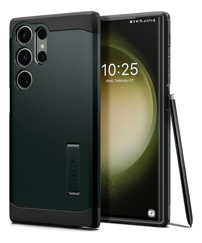 Funda Spigen Tough Armor Para Galaxy S23 Ultra Verde