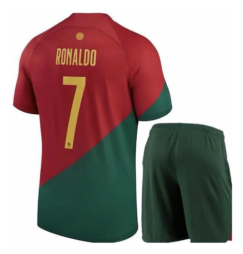 Conjunto Portugal Ronaldo Home Jersey 2022 Copa Mundial Cr7