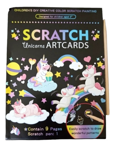 Papel Scratch Para Rasgar Distintos Diseños X9 Hojas Niños