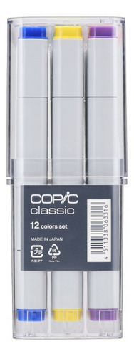 Rotulador Copic Classic, 12 colores básicos, punta doble