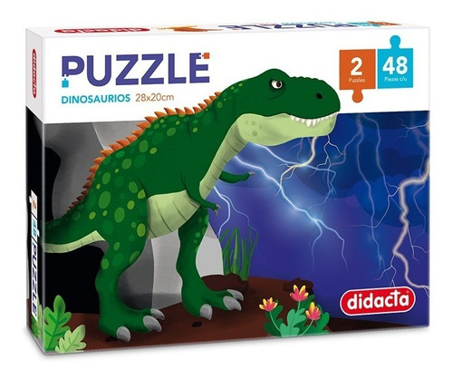 2 Puzzles De 48 Piezas Dinosaurio Juego Didacta Rompecabezas