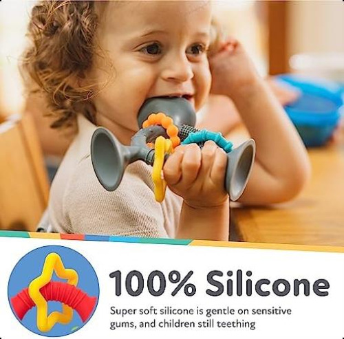Nuby Silly Juguete Interactivo De 3 Puntas Con Succión