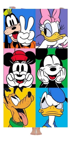Toalla De Baño Mickey Mouse 160x80cm Microfibra Jumbo Full Colores