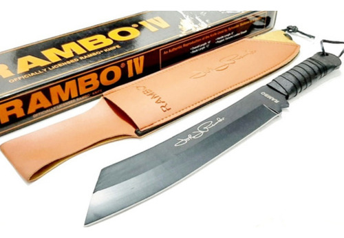 Machete Tactico Rambo Iv Master Cutlery Hoja Completa Funda