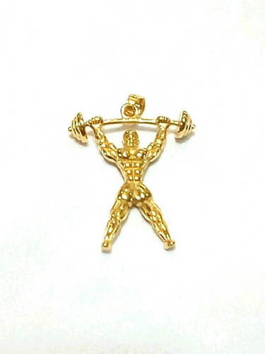 Dije Gym Fisiculturismo Pesas Oro Laminado 18 Kilates