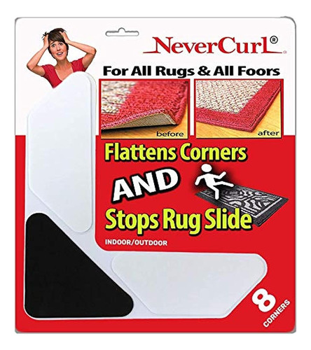 Nevercurl 8pk Pinzas Para Esquinas De Alfombras - Aplana Ins