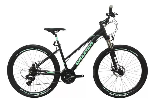 Bicicleta Mtb Raleigh M 2.0 Dama R27.5 21v en Color Negro/verde Agua Tamaño del Cuadro 16