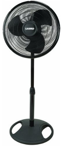 Ventilador Pedestal Ajustable Lasko 16  Oscilante (negro)